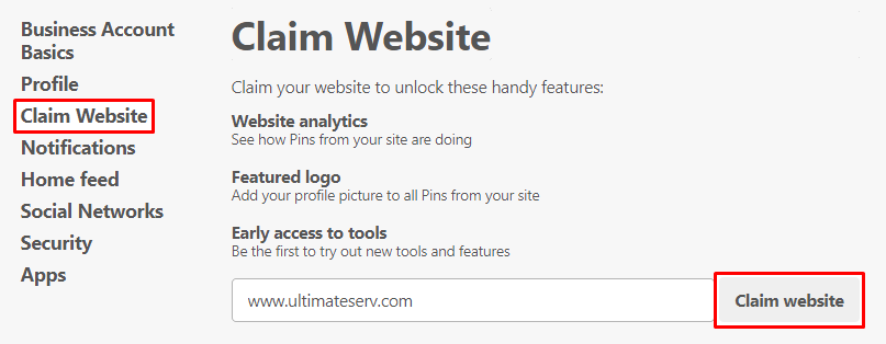 claim website