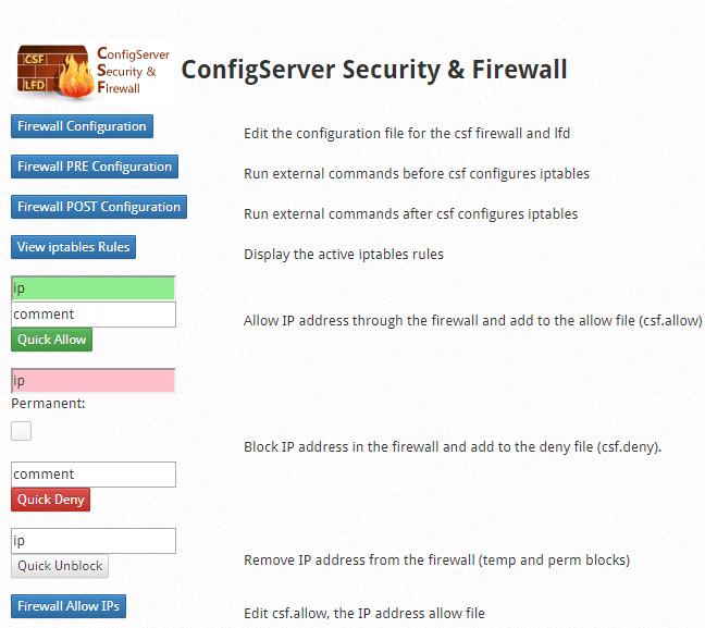 CSF Firewall