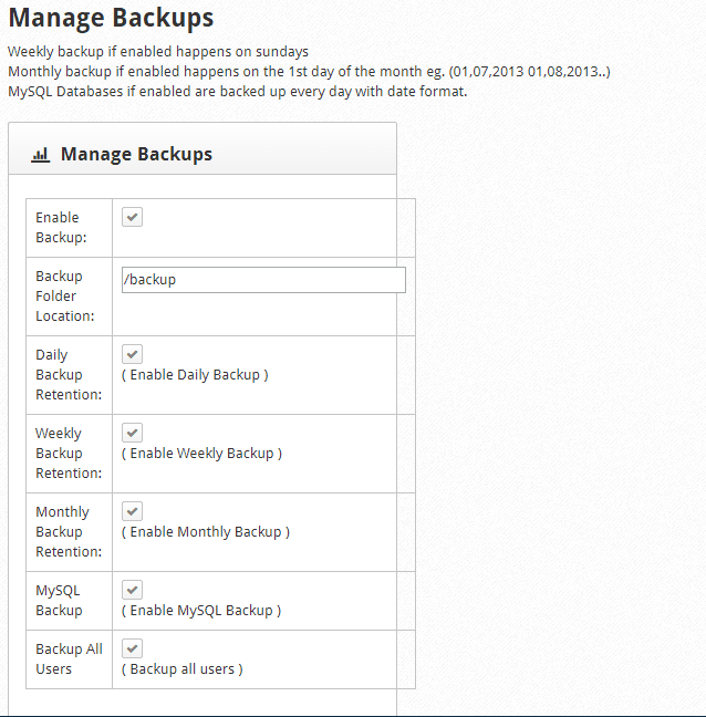 CWP Backup