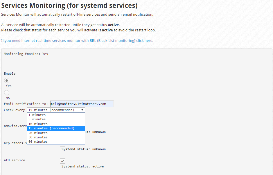 Services Monitoring